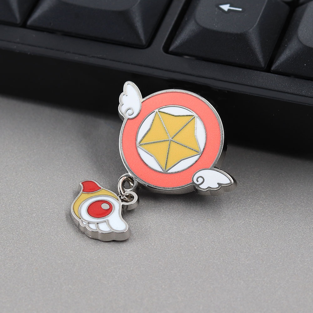 Japanese anime Cardcaptor Sakura themed pendants, enamel brooches, cross-border bestsellers, star wings, bird head metal badges