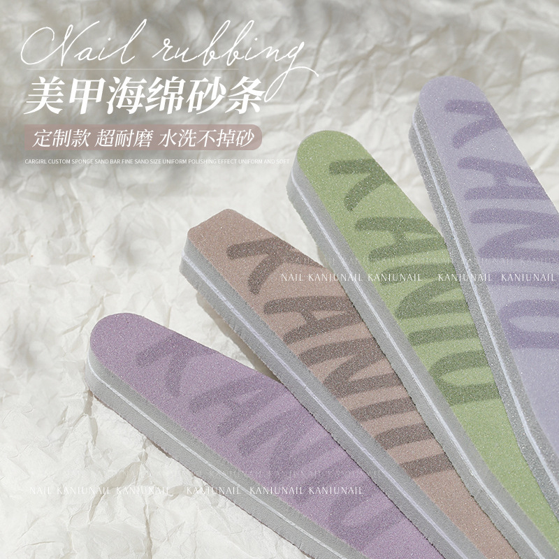 Carmine Nail Sponges Durable Special Tools for Manicure High-set Polishing Rubbing Strip Professional Tone Polishing Nail Rubbing