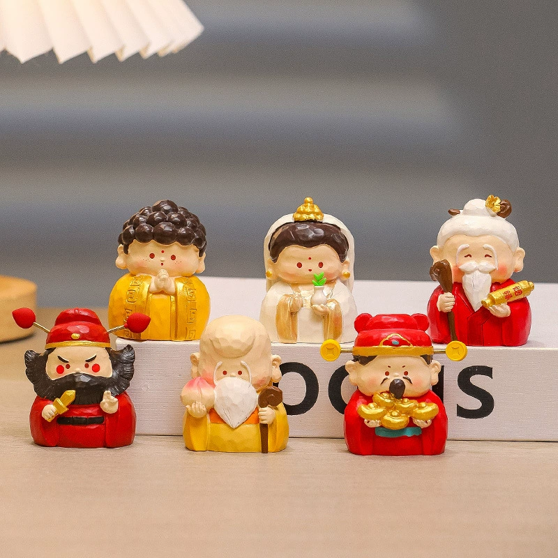 Фигурки фей в китайском стиле, целебные куклы, поделки, подарки, новые милые украшения из смолы, очаровательный Бог богатства.