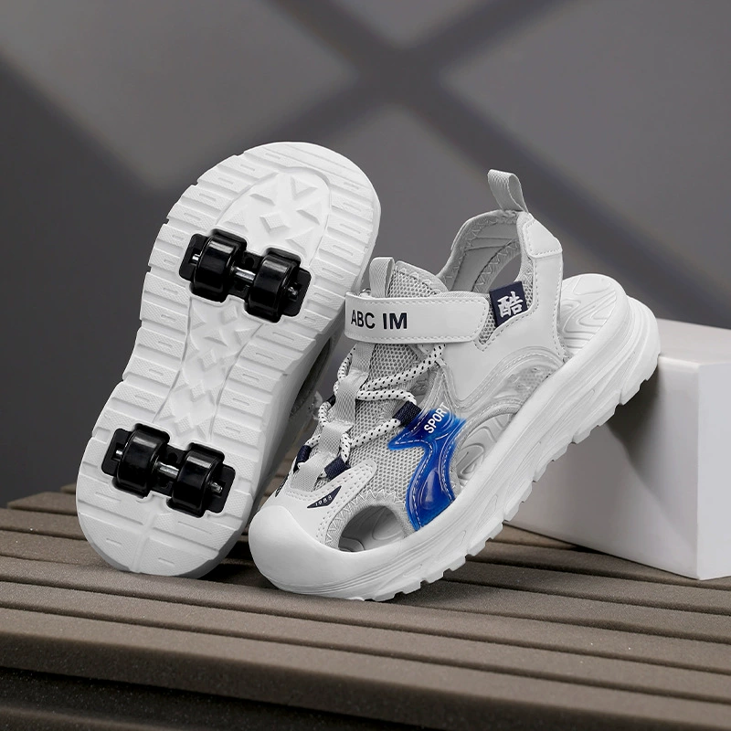 Детские роликовые сандалии Heelys Лето 2025 Новые спортивные ролики для мальчиков Детские четырехколесные туфли с закрытым носком