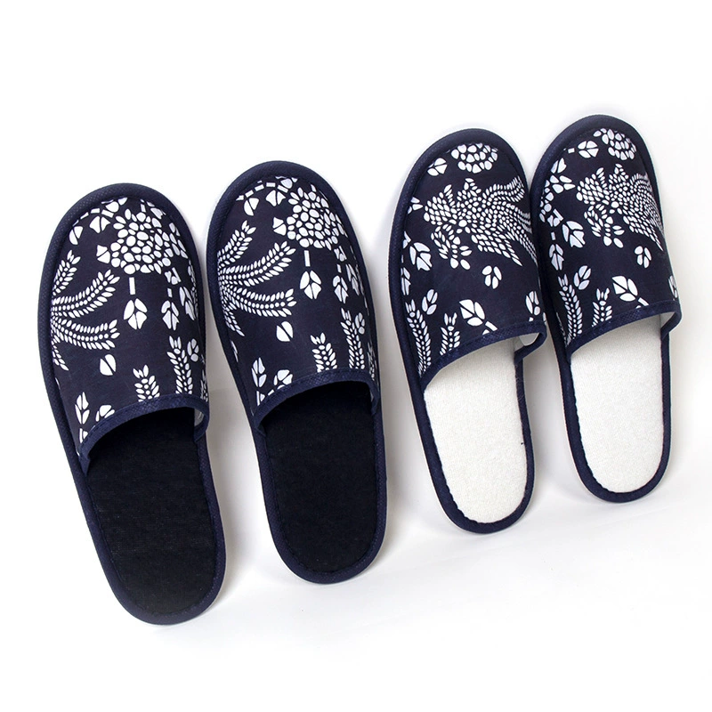 Ethnic blue slippers, ethnic style, for beauty salons
