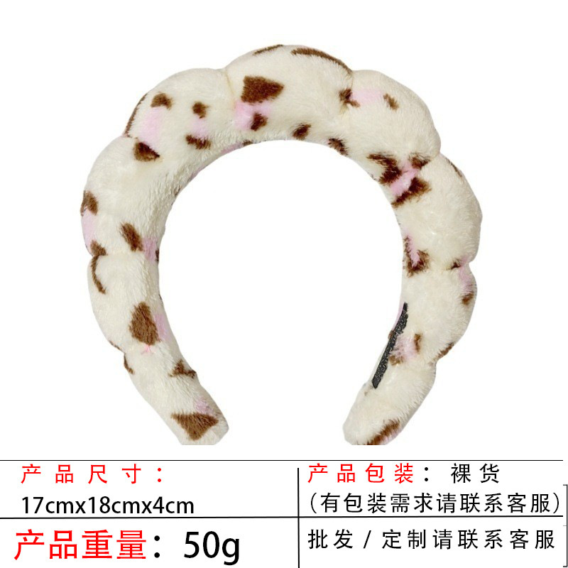 跨境海绵云朵发箍批发高颅顶高级感毛巾布麻花女士洗脸手腕带头箍|undefined