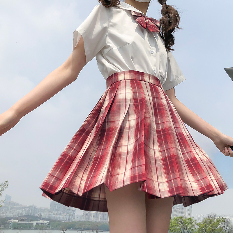 White skirt, bow tie, 9118 cells, with short sleeve