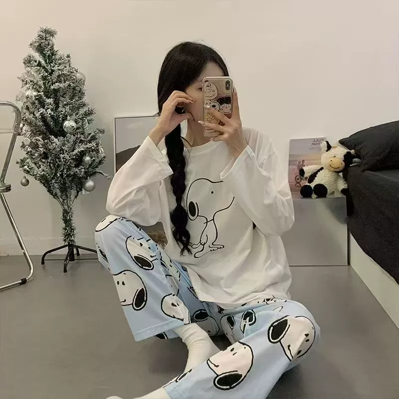 Карикатурные тонкие демисезонные комфортные пижамы, комплект, oversize