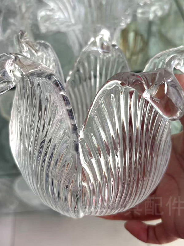 水晶灯具花朵灯罩透明玻璃碗碟吊灯灯罩壁灯用花朵碟灯罩灯具配件