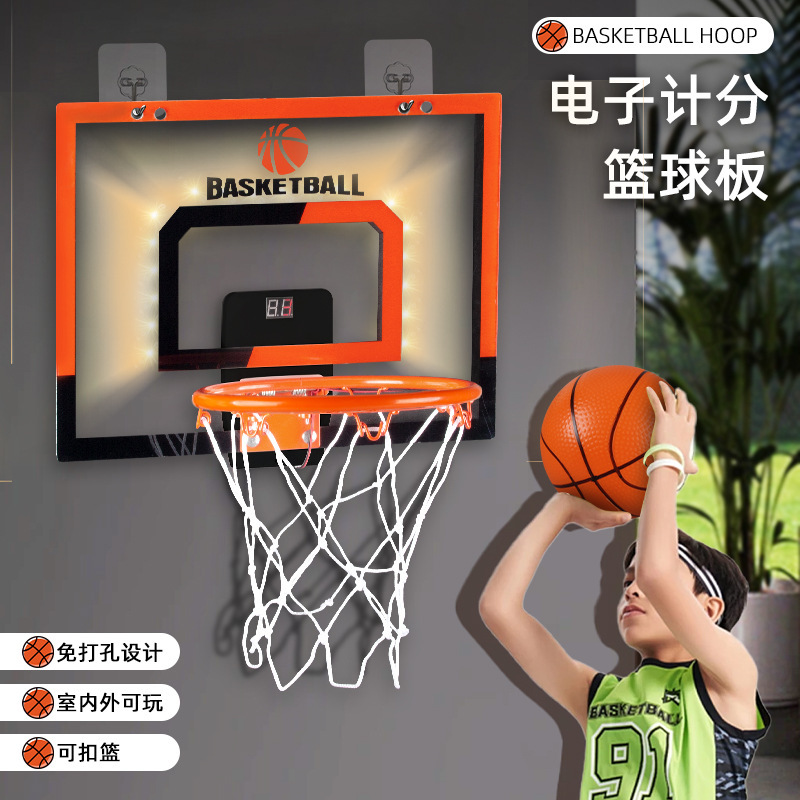 New cross-border children's folding scoring dunk transparent basketball board wall-mounted non-perforated hanging door indoor basketball stand