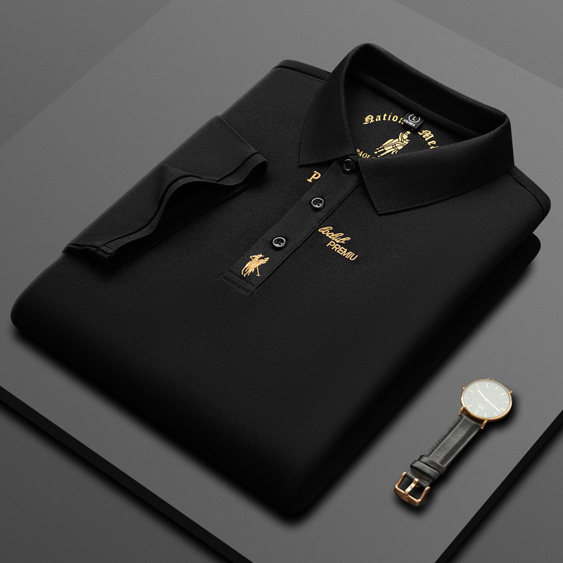 Kenoma Polo Kuerzärm 2024 Summer Nei Liicht Business Seid Kotteng Männer Moud Gestickt T-Shirt_voghion.com