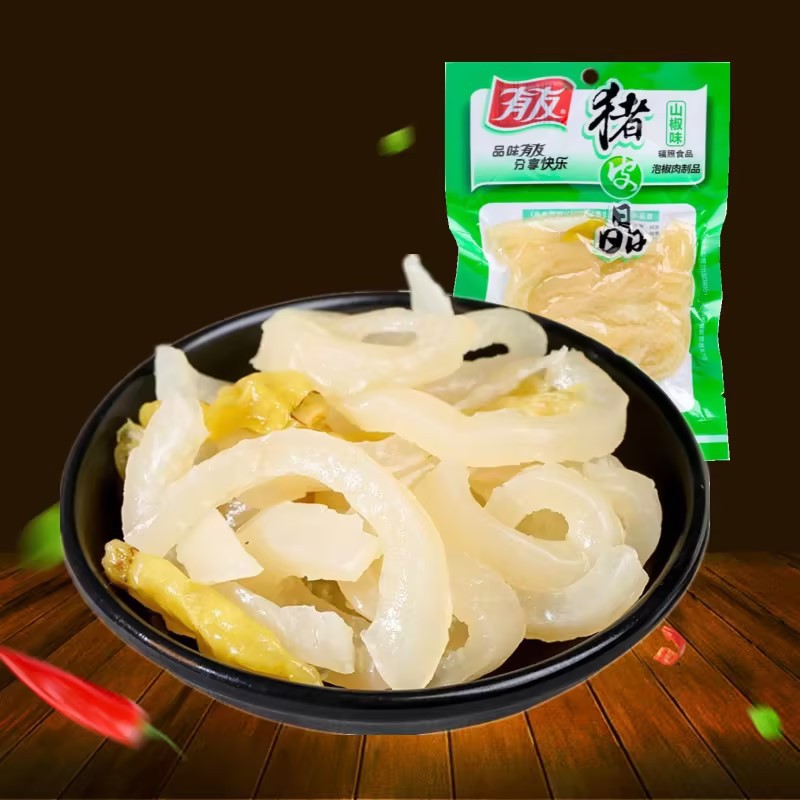 【友山椒豚皮晶60g】インスタントスナック