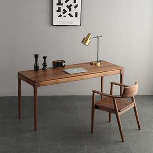 Nordic Solid Wood Desk Black Walnut Computer Desk White Oak Desk Simple Home Children's Writing Study