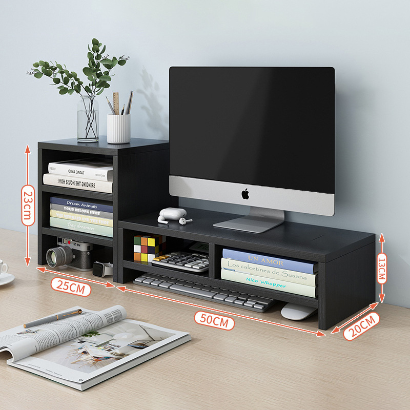 더블 레이어 + 3 레이어 캐비닛 블랙