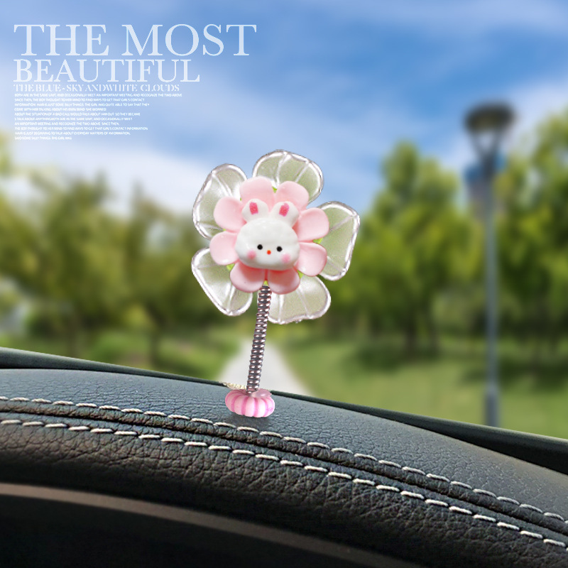 [Explosión] Douyin nuevo adorno de coche flor de cabeza sacudida pequeño animal adorno de coche adornos de primavera lindo panda