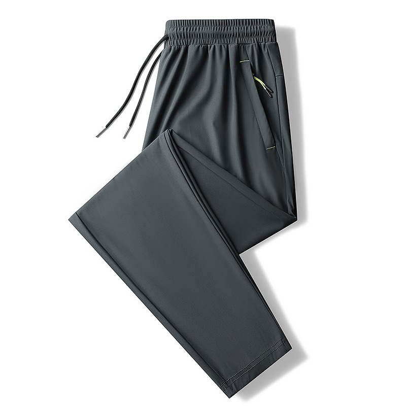 Pantalones delgados de verano de los hombres de ocio pantalones largos Pantalones deportivos elásticos de secado rápido hombres sueltos fertilizantes más tamaño al por mayor