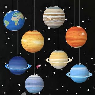 Kindergarten Decoration Air Hanging Decoration Classroom Planet Pendant Planet Star Theme Layout Creative Outer Space Hanging Decoration