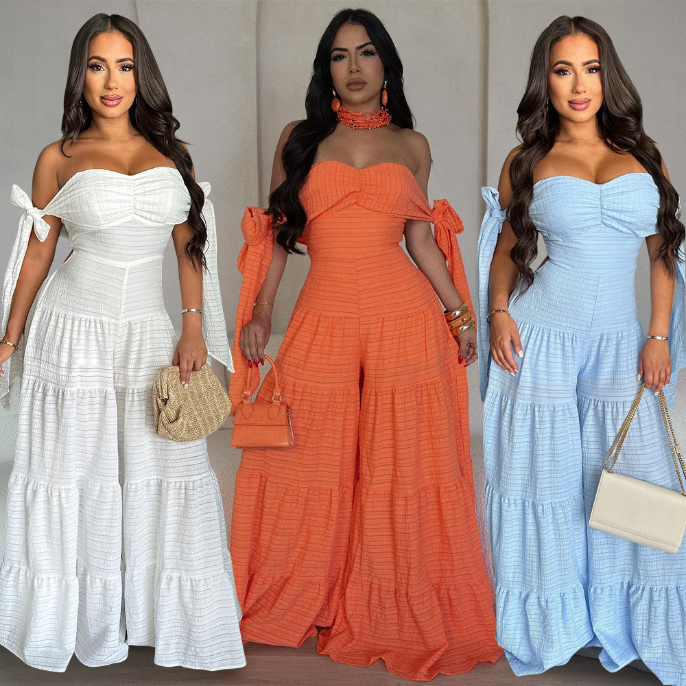 Women's Holiday Selfie Bodysuits Casual Simple Style Streetwear Solid Color Full Length Jumpsuits display picture 2