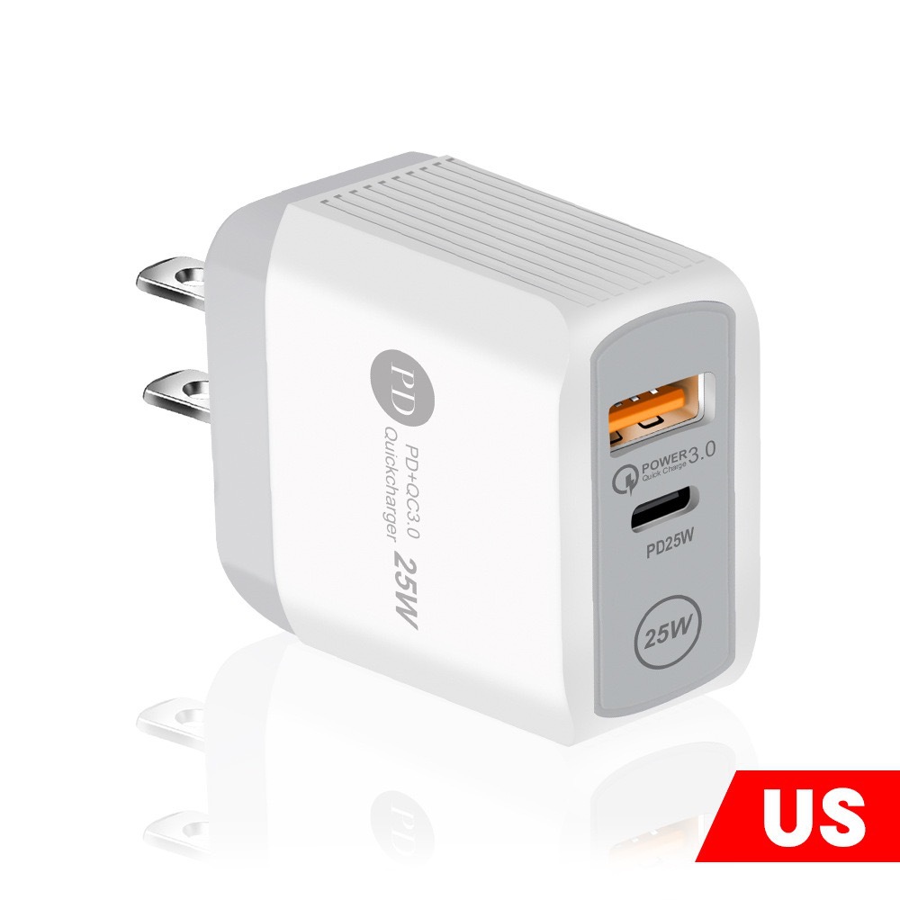 PD25W cargador de carga rápida 5V3A Europa, EE.UU. y EE.UU. cabeza de carga tipo-c QC3.0 adaptador de carga rápida fabricantes