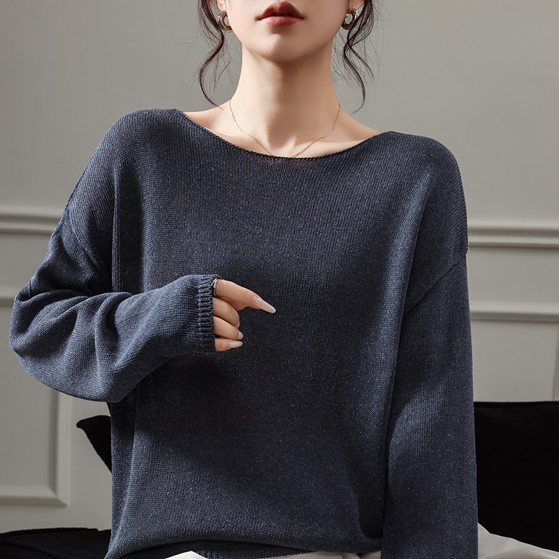 Solid Color Design, Simple Natural Linen, Breathable and Dry, Round Neck, Flattering for the Neck, Spring and Summer Style, Versatile Top for Women Solid Color Design, Simple Natural Linen, Breathable and Dry, Round Neck, Flattering for the Neck, Spring and Summer Style, Versatile Top for Women