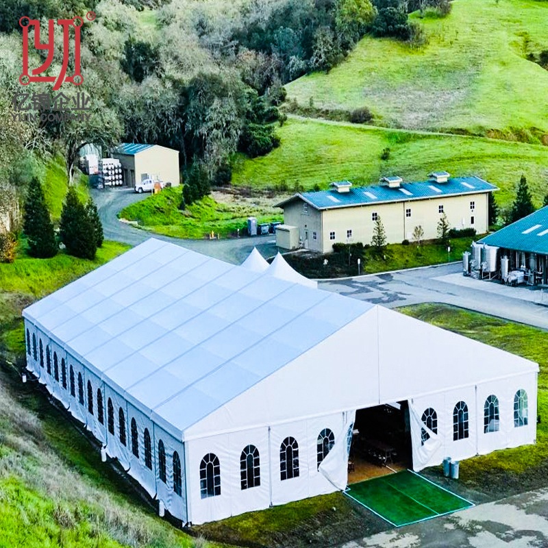 出口跨境户外大型铝合金婚礼婚庆派对篷房白色人字形婚宴酒席帐篷