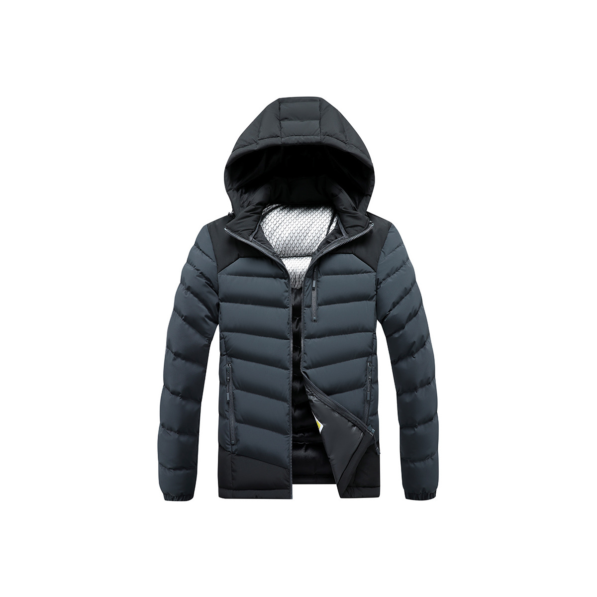 Rib Suit, Cotton-padded Coat For Men, Graphene Removable Cap, Thickened Contrasting Coat For Men_voghion.com