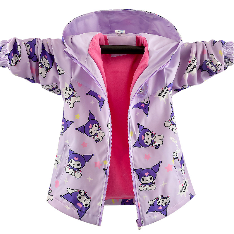 Chaqueta casual con forro polar para niñas, nuevo conjunto de otoño 2025 con luces intermitentes, chaqueta corta de moda para niños con forro polar para primavera y otoño.