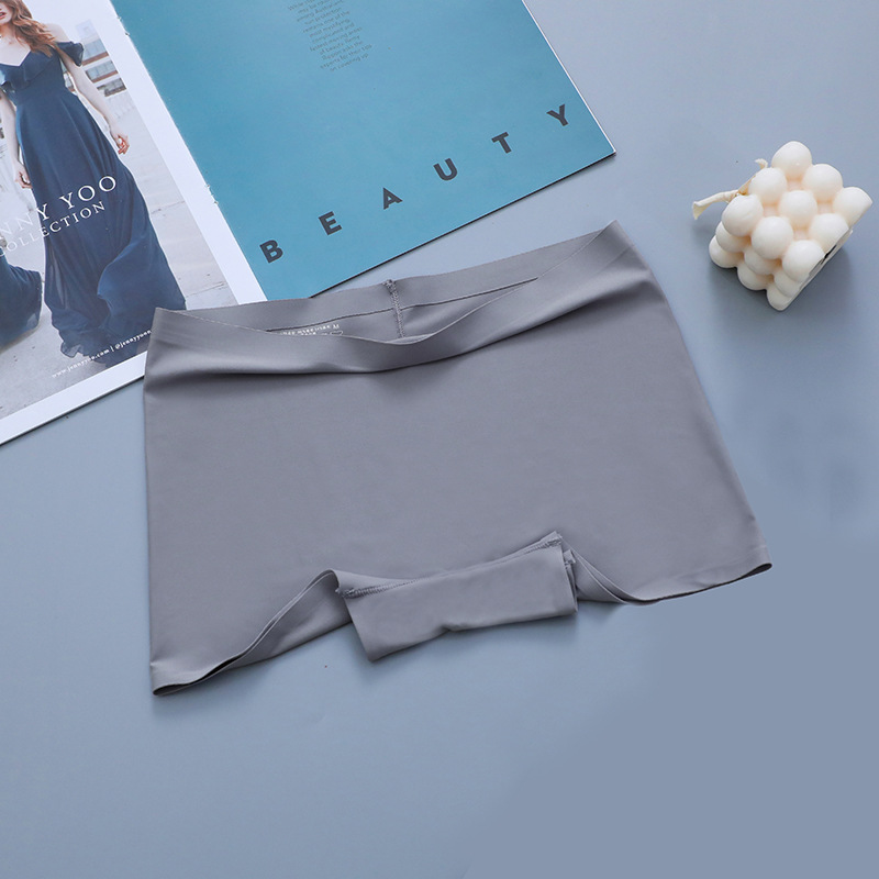 Ropa interior sin costuras de seda de hielo de algodón de las mujeres entrepierna boxeadores antibacterianos pantalones de seguridad de las mujeres de cuatro esquinas anti-exposición verano Delgado
