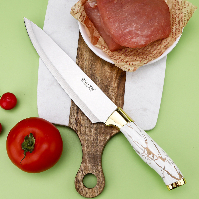 Gran por mayor mármol doble galvanoplastia seis piezas juegos de cuchillos de cocina tijeras cuchillos multifuncionales regalos