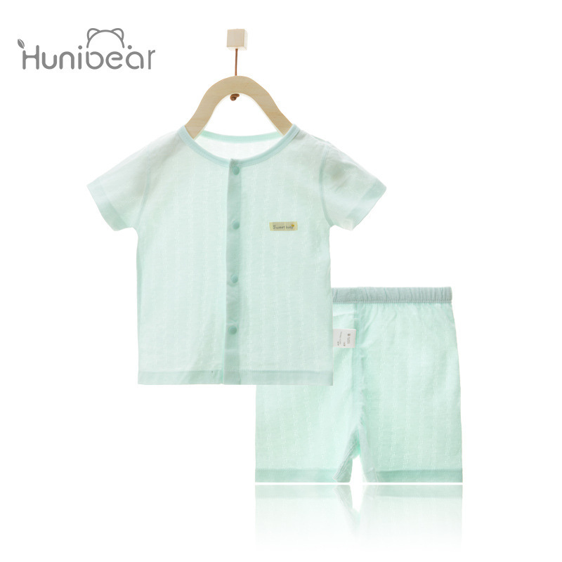 婴幼儿夏季短袖套装纯棉立领套装儿童短袖短裤T恤套装|ru