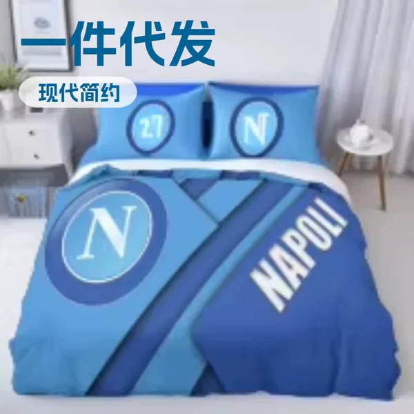 Cross-border foreign trade Amazon bedding three-piece four-piece team logo digital printing kit home