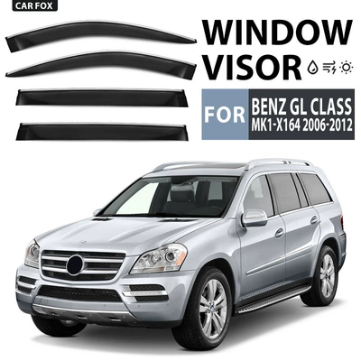 Applicable to Mercedes-Benz GL-Class rain shield Benz GL Class X164 X166 Window visor (Rain shield) - standard-packaging-without-logo-mercedes-benz-gl-class-mk1-x164-2006-2012-acrylic-glass-side-window-visors-with-bright-trim