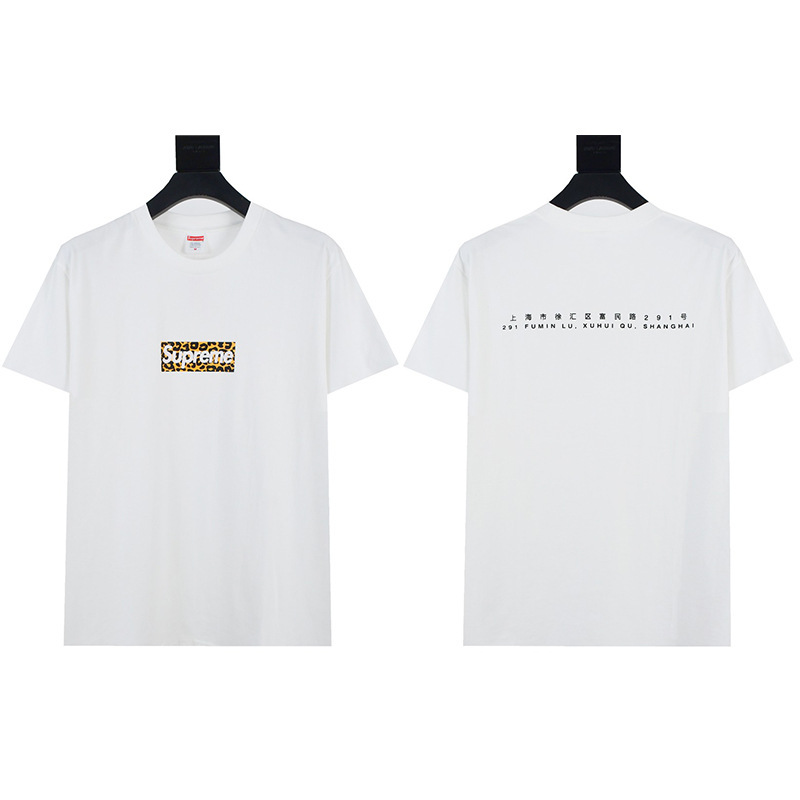 ヘビーウェイトクロスボーダー アメリカンファッション Supreme レタープリント Tシャツ BOX ラウンドネック 半袖 メンズ レディース ゆったり カジュアル Tシャツ 男女兼用|undefined