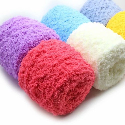 3 pcs coral fleece yarn towels half fleece yarn ball fluffy yarn hand-knitted DIY knitting needles scarf yarn wholesale