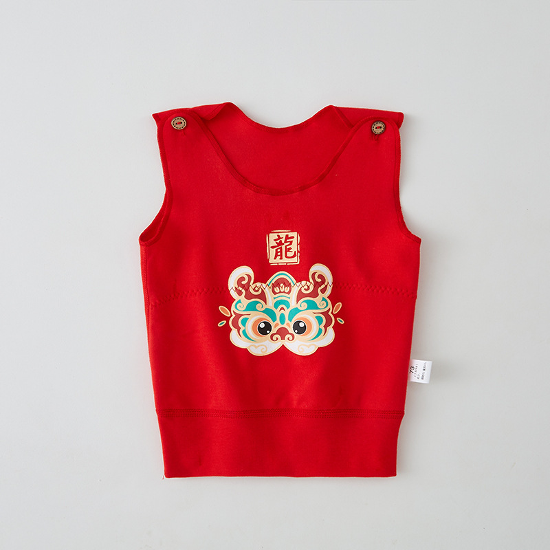 Baby Vest for Belly Protecting 02-year-old Baby Red New Year Waistcoat Cotton Vest Newborn Happy New Year Clothes Baby Vest for Belly Protecting 02-year-old Baby Red New Year Waistcoat Cotton Vest Newborn Happy New Year Clothes