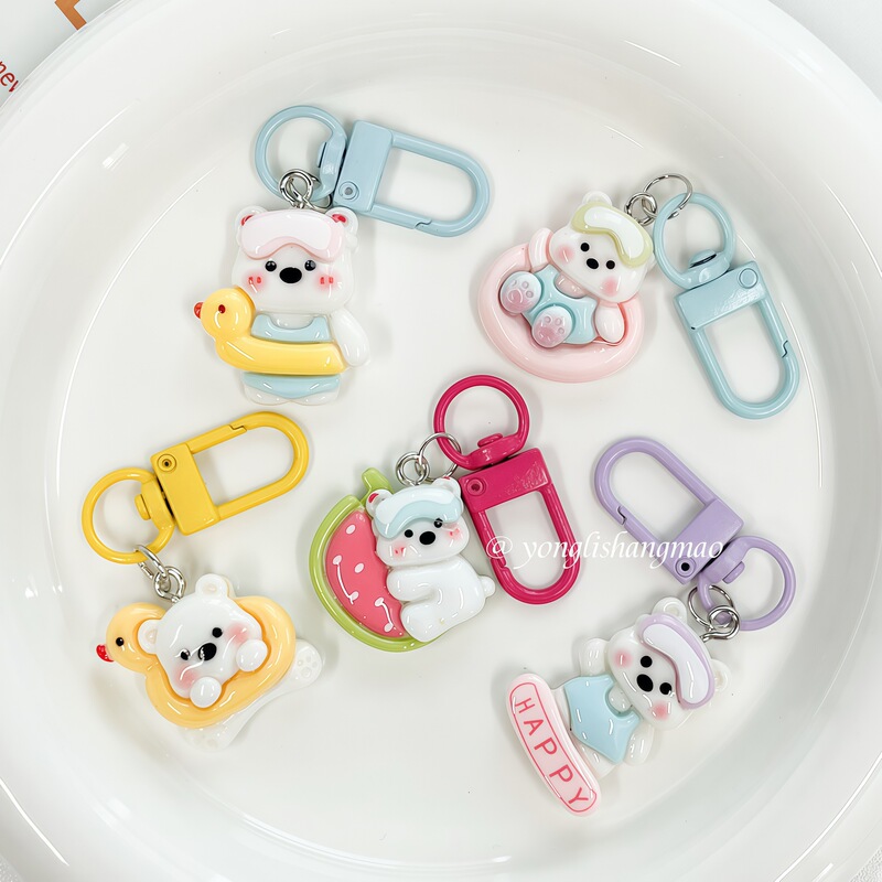 Popular Internet Celebrity West Highland Puppy Keychain Cartoon Resin Dog Bag Pendant Ornament Small Gift for Women