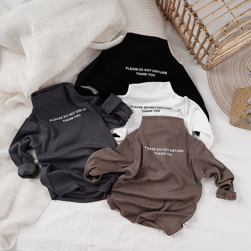 New spring and autumn style children's long-sleeved T-shirt, thin and stylish, warm top for boys and girls.