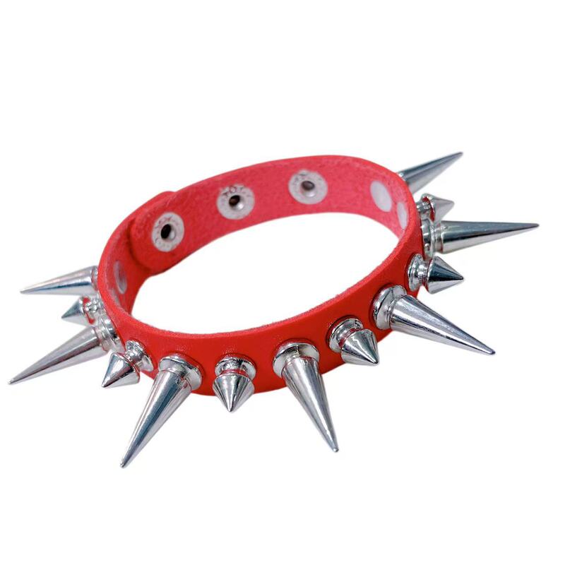 New European and American cross-border product: punk-style exaggerated spiked leather bracelet, personalized trendy studded men's wristband
