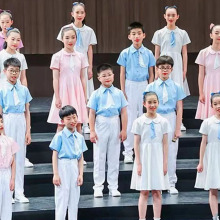 儿童合唱服装演出服男女童演讲礼服中小学生表演朗诵纱裙大合唱团