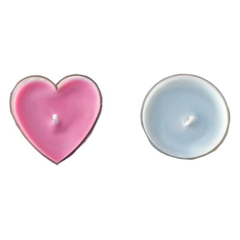 Производители оптом огнестойкий пластиковый чайный воск любовь в форме сердца круглая оболочка для свечи пластиковый держатель для свечей Контейнер контейнер