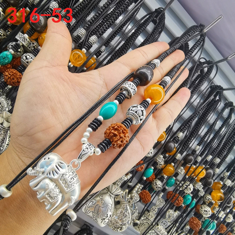 316仿古银项链毛衣链女饰品民族风复古抖音直播暴手工编绳艺长款|undefined