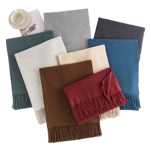 Ankora Red Scarf Autumn and Winter Korean Atmosphere Women's All-match Cashmere Scarf Solid Color Warm Scarf Shawl