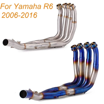 Yamaha R6 üçün motosiklet səsboğucu borusu, paslanmayan polad ön hissə 2006-2020