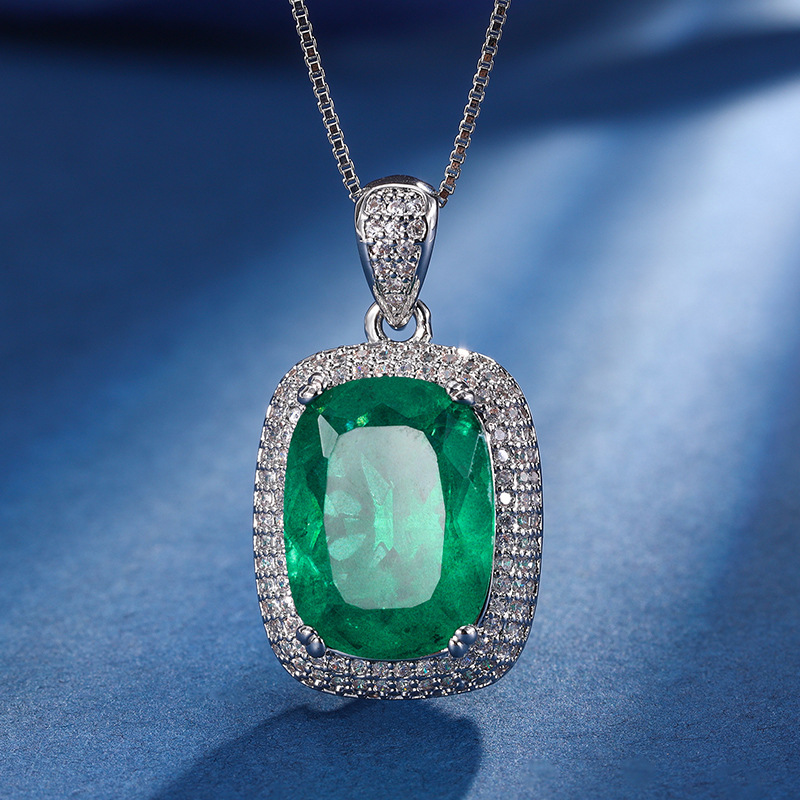 2024 nueva joyería Zhuang Shengsheng, fondo de cobre chapado en oro, tesoro de color de simulación, traje simple, rectangular gordo femenino 12*16