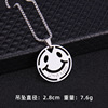 Brand trend necklace stainless steel hip-hop style, double-sided pendant