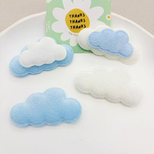 新款双面超柔6cm云朵布艺饰品配件diy窗帘装饰儿童发卡材料批发