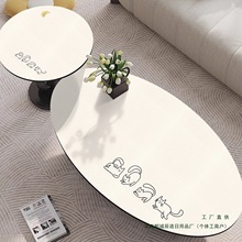 长椭圆形pvc桌垫新款客厅沙发茶几防水防油防烫防滑皮革桌布弧形