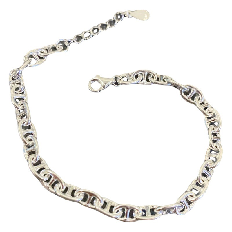 S925純銀豚の鼻のブレスレットはシンプルで個性的なファッションinsです。