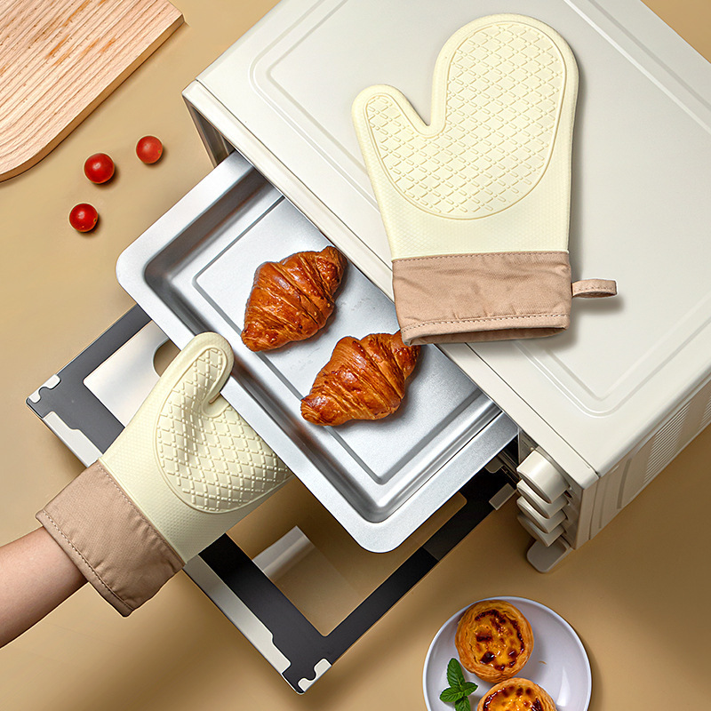 (2개) 아마존 실리콘 장갑 주방 단열 방지 스케일 방지 장갑 두꺼운 미끄럼 방지 고온 오븐 굽기 방지 장갑