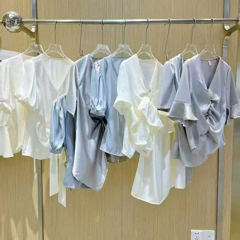 Женские топы из ацетатного атласа с короткими рукавами, 25 лет, новые свободные топы больших размеров, прямая трансляция, физический бренд, скидка, остатки товара, оптовая продажа