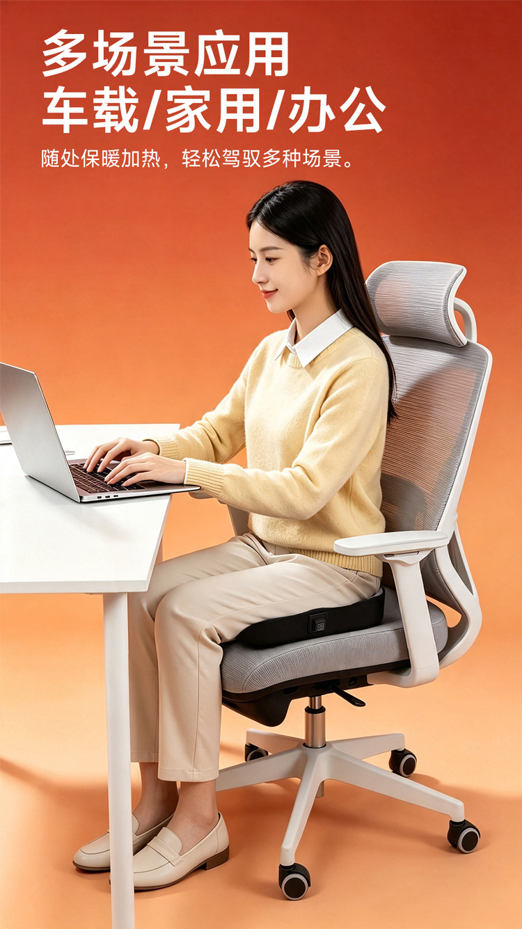 Car seat cushion made of memory foam, slow rebound, non-slip, suitable for long-term sitting, heated car seat cushion, warm plush heated seat cushion for winter