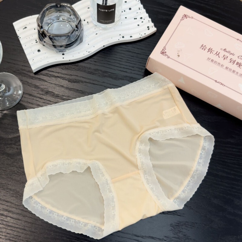 夏のマスクのズボンの超薄無痕の氷糸の下着の女性レースの辺のポリ乳酸は股の速乾の中で腰の三角のズボンを抑えます。|undefined
