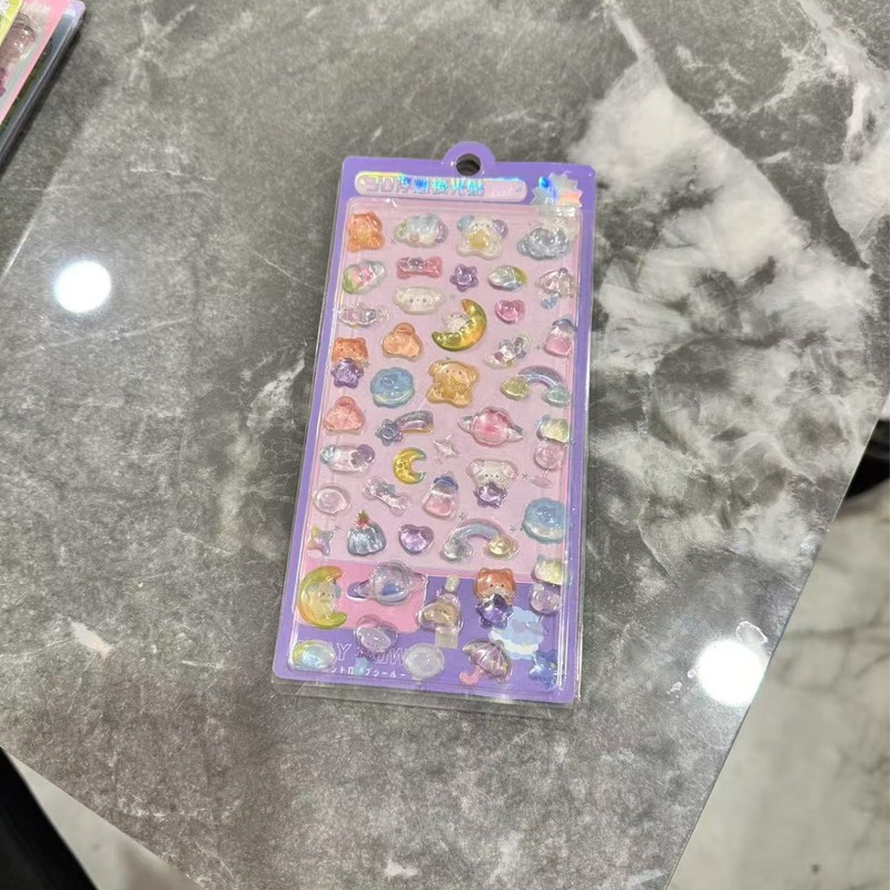 高颜值二代卡通3D立体浮雕实心贴纸小可爱奖励立体贴纸立体夜光|undefined