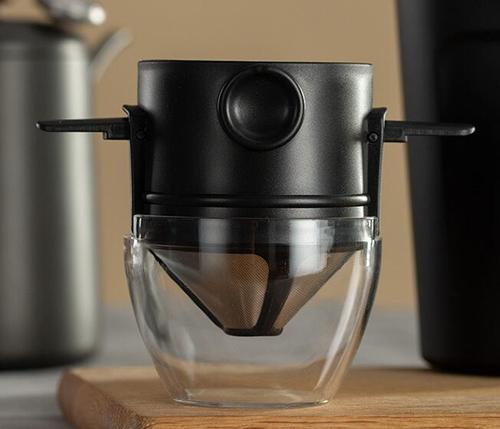 Coffee filter cup stainless steel filter-free filter little angel portable folding ear hand-brewed coffee filter cup